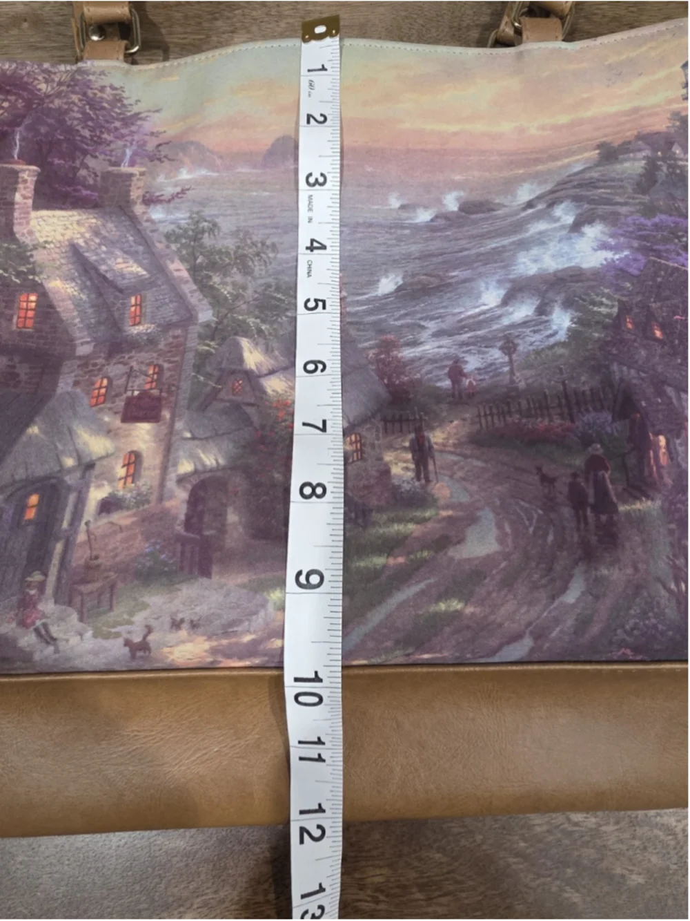 Thomas Kinkade Gregg Gifts Lighthouse Coastal Cottage Tote Bag Purse Art Print